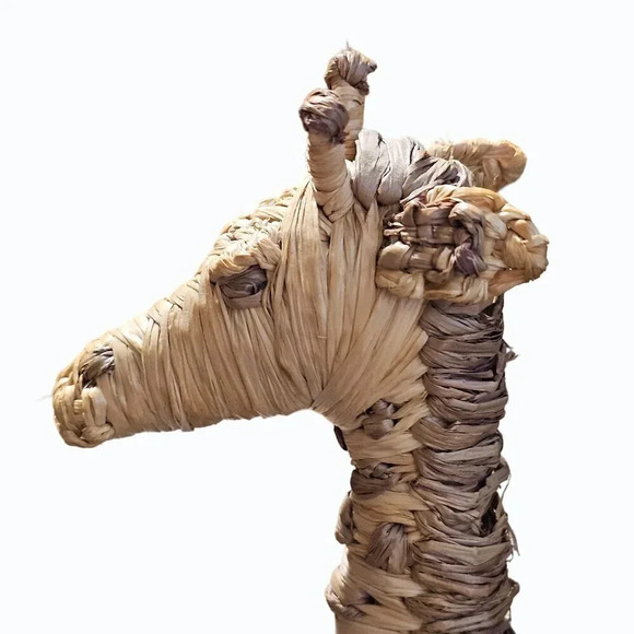 8.5 Inch Natural Fiber Standing Giraffe Home Decor - Picture 2 of 9